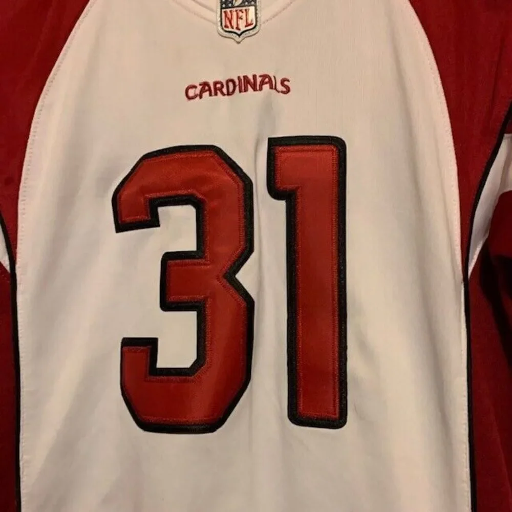 ARIZONA CARDINALS DAVID JOHNSON #31 SIZE YOUTH LARGE NIKE SEWN ON JERSEY